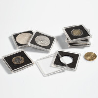 Square plastic capsule Quadrum (41) for silver coins American Eagle, Kangaroo