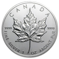 Silver coin Canadian Maple Leaf 1 oz (1988)