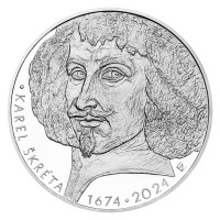 Silver coin 200 CZK Karel Škréta 350th anniversary of his death PROOF