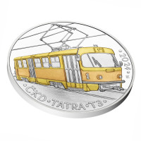 Silver coin ČNB 500 Kč ČKD Tatra T3 tram PROOF