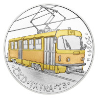 Silver coin ČNB 500 Kč ČKD Tatra T3 tram PROOF