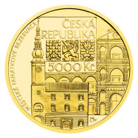 Gold coin ČNB 5.000 Kč Moravská Třebová PROOF 1/2 oz