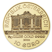 Gold coin Wiener Philharmoniker 1/10 oz 2021